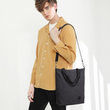 E1965 - Kono Large Canvas Unisex Messenger Bag - Black