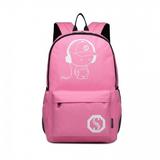 E6877 - Kono Multi-functional Glow-in-the-Dark Trolley Backpack - Pink