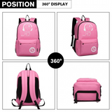 E6877 - Kono Multi-functional Glow-in-the-Dark Trolley Backpack - Pink