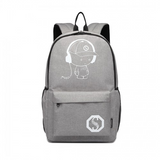 E6877 - Kono Multi-functional Glow-in-the-Dark Trolley Backpack - Grey