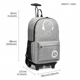 E6877 - Kono Multi-functional Glow-in-the-Dark Trolley Backpack - Grey