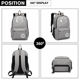 E6877 - Kono Multi-functional Glow-in-the-Dark Trolley Backpack - Grey