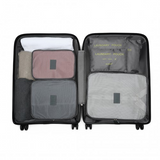 E2015 - Kono 6 Piece Polyester Travel Luggage Organiser Bag Set - Grey