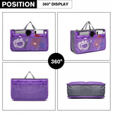 E6876 - Miss Lulu Folding Nylon Handbag Organiser - Purple