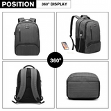 E1978 - Kono Multi Compartment Backpack with USB Connectivity - Grey