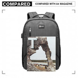 E1978 - Kono Multi Compartment Backpack with USB Connectivity - Grey