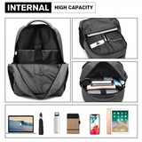 E1978 - Kono Multi Compartment Backpack with USB Connectivity - Grey