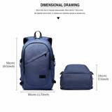 E6715 - Kono Business Laptop Backpack with USB Charging Port - Navy Blue