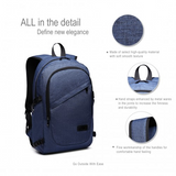 E6715 - Kono Business Laptop Backpack with USB Charging Port - Navy Blue