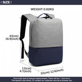 E6891 - Kono Waterproof Basic Backpack with USB Charging Port - Grey/Blue