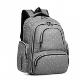 E6706D2 - Kono Large Capacity Multi Function Baby Diaper Backpack Polka Dot - Grey