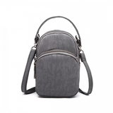 E6901 - Kono Compact Multi Compartment Cross Body Bag - Grey