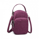 E6901 - Kono Compact Multi Compartment Cross Body Bag - Purple