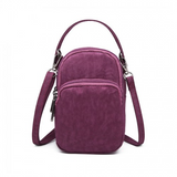 E6901 - Kono Compact Multi Compartment Cross Body Bag - Purple