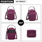 E6901 - Kono Compact Multi Compartment Cross Body Bag - Purple