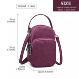 E6901 - Kono Compact Multi Compartment Cross Body Bag - Purple