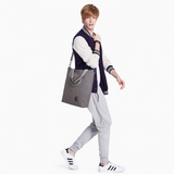 E1965 - Kono Large Canvas Unisex Messenger Bag - Grey