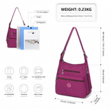 EH2063 - Kono Three Way Multipurpose Casual Shoulder Bag With Double Zippers - Purple