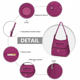 EH2063 - Kono Three Way Multipurpose Casual Shoulder Bag With Double Zippers - Purple