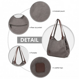 EB2040L - Kono Canvas Shoulder Tote Bag - Grey