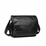 EB2127 - Kono Casual Leather Men's Large Capacity Shoulder Bag - Black