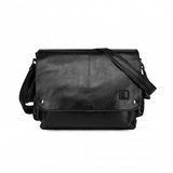 EB2127 - Kono Casual Leather Men's Large Capacity Shoulder Bag - Black