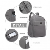 EB2234 - Kono Canvas Lightweight Casual School Backpack - Grey