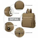 EH2107 - Kono Multi Way Anti-theft Waterproof Backpack Shoulder Bag - Khaki