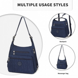 EH2063 - Kono Three Way Multipurpose Casual Shoulder Bag With Double Zippers - Navy