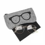 EB2065 - Soft Felt Glasses Case - Grey And Black