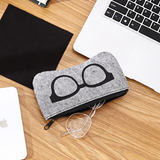 EB2065 - Soft Felt Glasses Case - Grey And Black