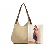 EB2040L - Kono Canvas Shoulder Tote Bag - Khaki