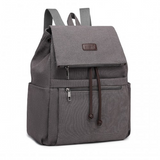 EB2233 - Kono Canvas Clamshell Drawstring School Backpack - Grey