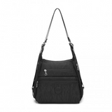 EH2063 - Kono Three Way Multipurpose Casual Shoulder Bag With Double Zippers - Black