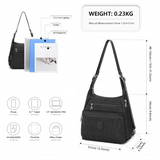 EH2063 - Kono Three Way Multipurpose Casual Shoulder Bag With Double Zippers - Black