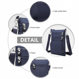 EB2228 - Kono Casual Multi Pocket RFID Blocking Cross body Bag - Navy