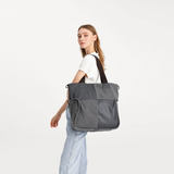 EH2221 - Kono Paneled Contrast Large Capacity Canvas Shoulder Bag - Grey