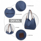 EB2040L - Kono Canvas Shoulder Tote Bag - Navy