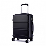 K1871-1L - Kono ABS 20 Inch Sculpted Horizontal Design Cabin Luggage - Black