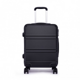 K1871-1L - Kono ABS 20 Inch Sculpted Horizontal Design Cabin Luggage - Black