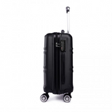 K1871-1L - Kono ABS 20 Inch Sculpted Horizontal Design Cabin Luggage - Black