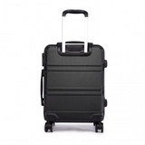 K1871-1L - Kono ABS 20 Inch Sculpted Horizontal Design Cabin Luggage - Black