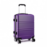 K1871-1L - Kono ABS Sculpted Horizontal Design 3 Piece Suitcase Set - Purple