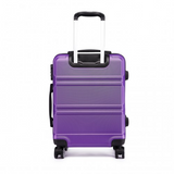 K1871-1L - Kono ABS Sculpted Horizontal Design 3 Piece Suitcase Set - Purple