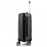 K1871-1L - Kono ABS Sculpted Horizontal Design 3 Piece Suitcase Set - Grey