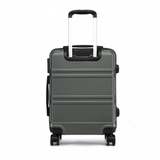 K1871-1L - Kono ABS Sculpted Horizontal Design 3 Piece Suitcase Set - Grey