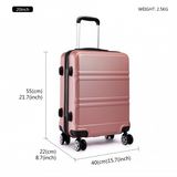 K1871-1L - Kono ABS 20 Inch Sculpted Horizontal Design Cabin Luggage - Nude