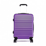 K1871-1L - Kono ABS 24 Inch Sculpted Horizontal Design Suitcase - Purple