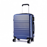 K1871-1L - Kono ABS 20 Inch Sculpted Horizontal Design Cabin Luggage - Navy Blue