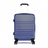 K1871-1L - Kono ABS 20 Inch Sculpted Horizontal Design Cabin Luggage - Navy Blue